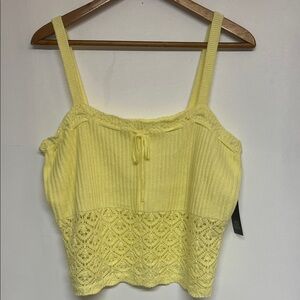 Wild Fable Cropped XL Crocheted Camisole Yellow New Cottagecore Feminine